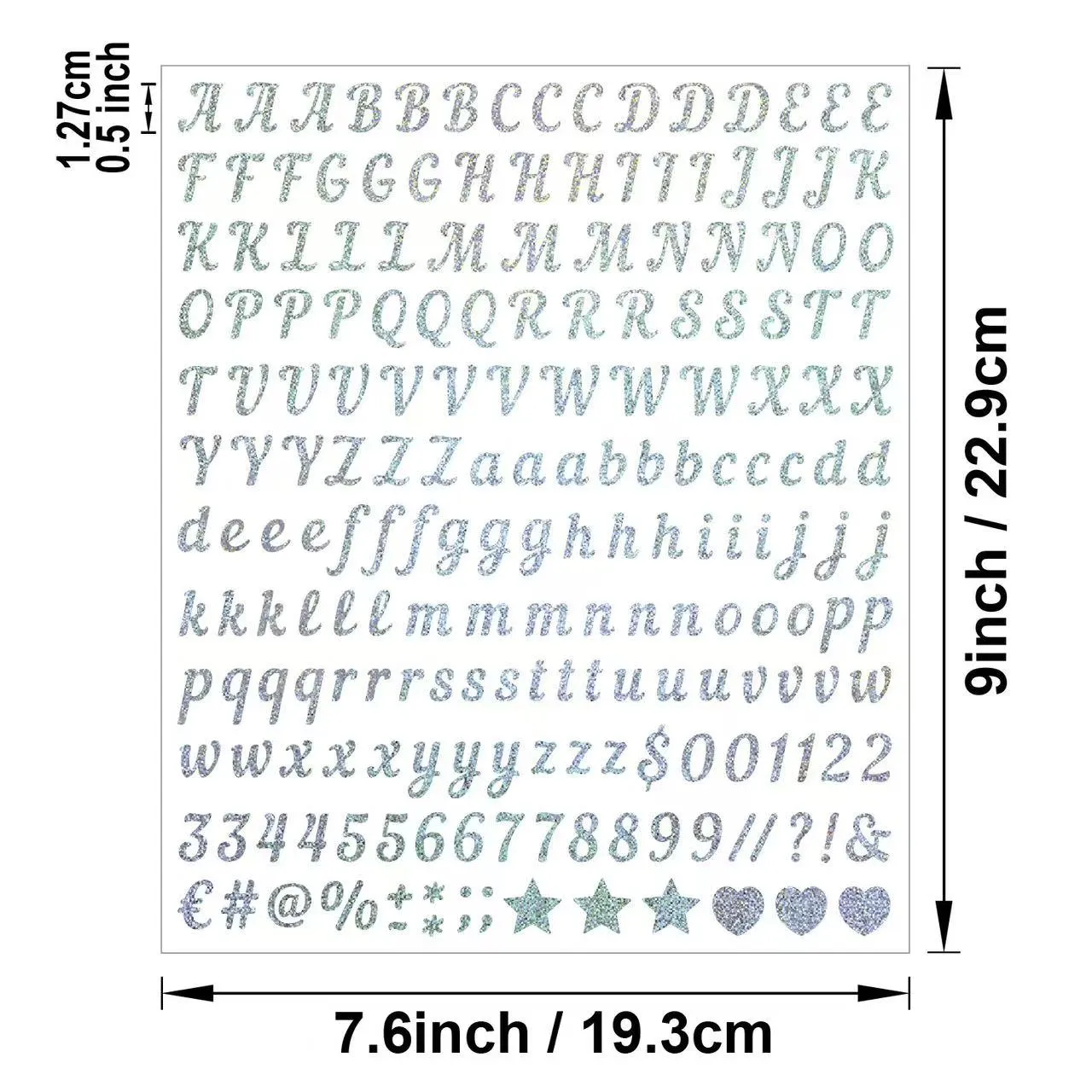 알파벳 및 숫자 사암 장식 스티커