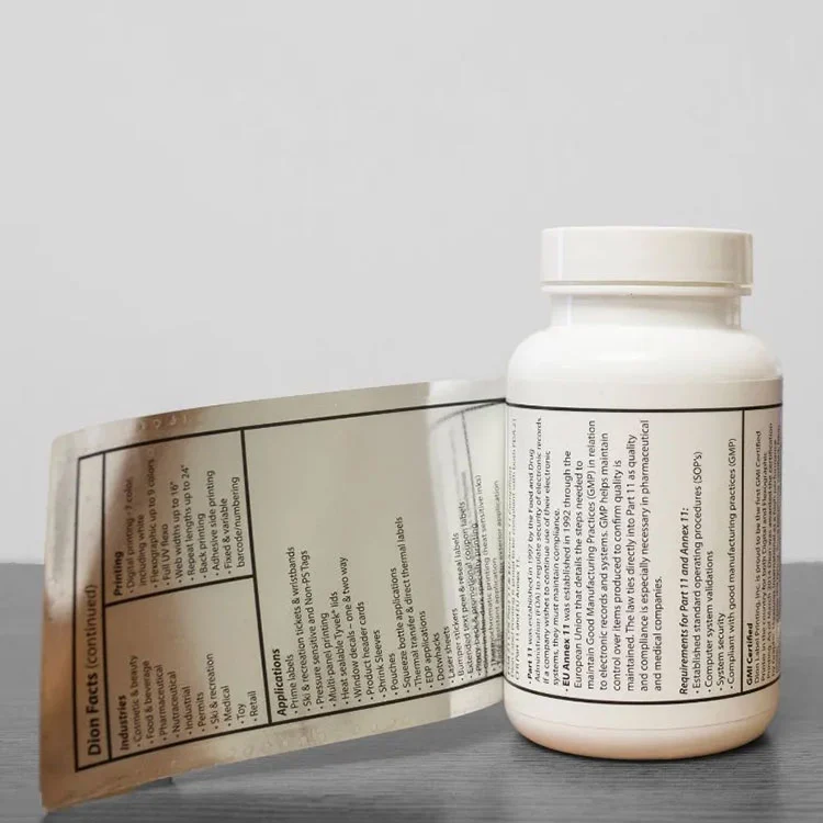 Nutraceutical 및 보충 라벨